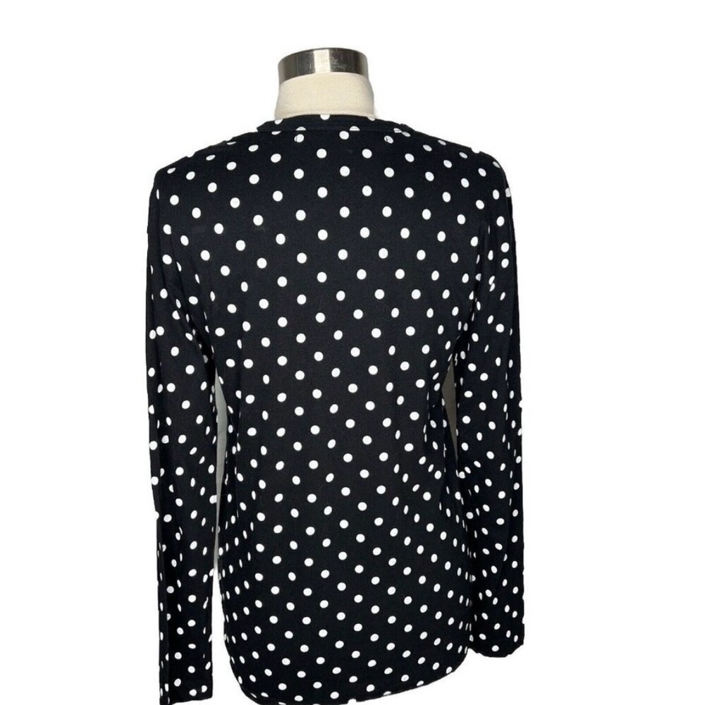 Comme Des Garcons Shirt L Womens Play Black Polka Dot Heart Long Sleeves Cotton - Picture 2 of 6